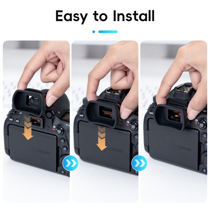 Kiorafoto Soft Camera Eyecup Eyepiece Viewfinder Eyeshade for Canon EOS 6DM2 5DM2 6D 5D Mark II 90D 80D 77D 70D 60D 50D 4000D 2000D Rebel T100 T8i T7i T7 T6s T6i T6 T5i T5 T4i SL3 SL2 Replac Canon EB EF Eye Cup - Image 3